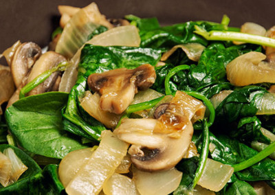 Featured Recipe Sauteed Spinach and Caramelized Onions